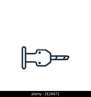 Drilling outline vector icon. Thin line black drilling icon, flat vector simple element illustration from editable industry concept isolated stroke on Stock Vector