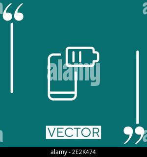 low battery vector icon Linear icon. Editable stroke line Stock Vector