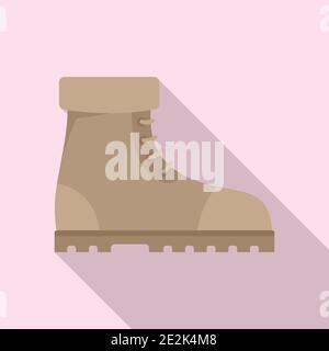 Industrial climber boots icon, flat style Stock Vector