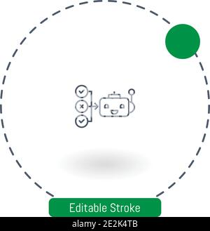 chatbot vector icon editable stroke outline icons for web and mobile Stock Vector