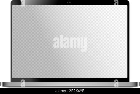 shiny laptop computer mockup with copy space on screen vector illustration Stock Vector