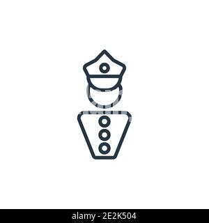 Policeman outline vector icon. Thin line black policeman icon, flat vector simple element illustration from editable history concept isolated stroke o Stock Vector