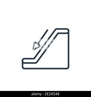 Go down outline vector icon. Thin line black go down icon, flat vector simple element illustration from editable accommodation concept isolated stroke Stock Vector