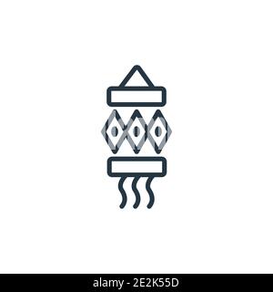 Kandeel outline vector icon. Thin line black kandeel icon, flat vector simple element illustration from editable india concept isolated on white backg Stock Vector