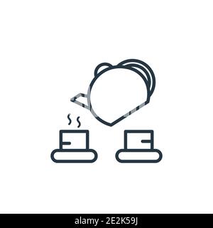Tea ceremony outline vector icon. Thin line black tea ceremony icon, flat vector simple element illustration from editable food concept isolated strok Stock Vector