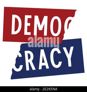 Destroyed democracy vector lettering for t-shirt design Stock Vector