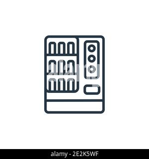 Vending machine outline vector icon. Thin line black vending machine icon, flat vector simple element illustration from editable hotel and restaurant Stock Vector