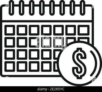 Calendar estimator icon, outline style Stock Vector