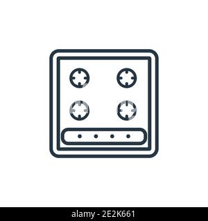 Hob outline vector icon. Thin line black hob icon, flat vector simple element illustration from editable general concept isolated stroke on white back Stock Vector