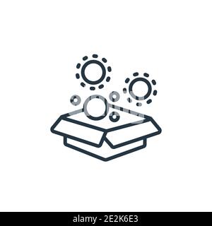 Initial coin offering outline vector icon. Thin line black initial coin offering icon, flat vector simple element illustration from editable general c Stock Vector