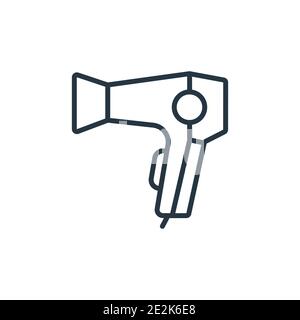 Hairdryer outline vector icon. Thin line black hairdryer icon, flat vector simple element illustration from editable hotel concept isolated stroke on Stock Vector