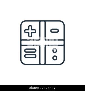 Calculating symbol outline vector icon. Thin line black calculating symbol icon, flat vector simple element illustration from editable electronic stuf Stock Vector
