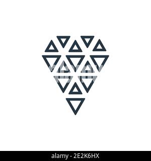 Polygonal jewel outline vector icon. Thin line black polygonal jewel icon, flat vector simple element illustration from editable geometry concept isol Stock Vector