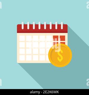 Calendar estimator icon, flat style Stock Vector