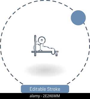 bench press weightlifting vector icon editable stroke outline icons for web and mobile Stock Vector