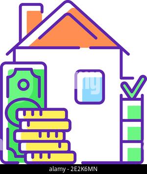 Down payment RGB color icon Stock Vector