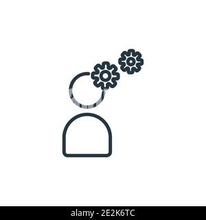 Behavioral competency outline vector icon. Thin line black behavioral competency icon, flat vector simple element illustration from editable human res Stock Vector