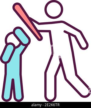 Physical abuse RGB color icon Stock Vector