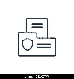 Document outline vector icon. Thin line black document icon, flat vector simple element illustration from editable gdpr concept isolated stroke on whi Stock Vector