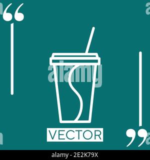 take away soda vector icon Linear icon. Editable stroke line Stock Vector