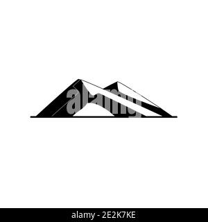 Sloping hills icon in flat style. Low mountain symbol on white ...