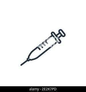 Vaccine outline vector icon. Thin line black vaccine icon, flat vector simple element illustration from editable health and medical concept isolated o Stock Vector