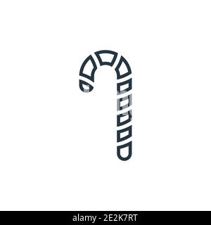 Christmas candy sticks outline vector icon. Thin line black christmas candy sticks icon, flat vector simple element illustration from editable food co Stock Vector