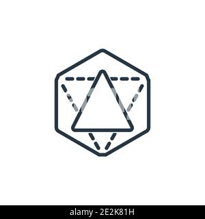 Icosahedron outline vector icon. Thin line black icosahedron icon, flat vector simple element illustration from editable geometry concept isolated str Stock Vector