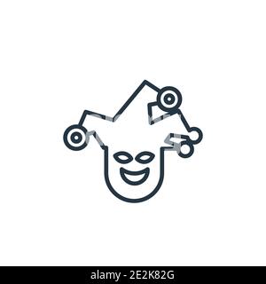 Joker face outline vector icon. Thin line black joker face icon, flat vector simple element illustration from editable gestures concept isolated strok Stock Vector