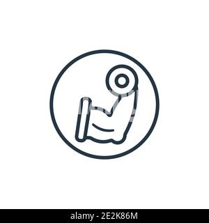 Biceps outline vector icon. Thin line black biceps icon, flat vector simple element illustration from editable gymandfitness concept isolated on white Stock Vector