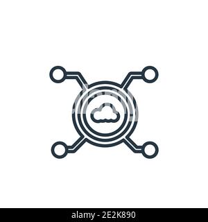 Edge computing outline vector icon. Thin line black edge computing icon, flat vector simple element illustration from editable general concept isolate Stock Vector