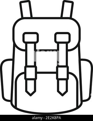 Industrial climber backpack icon, outline style Stock Vector