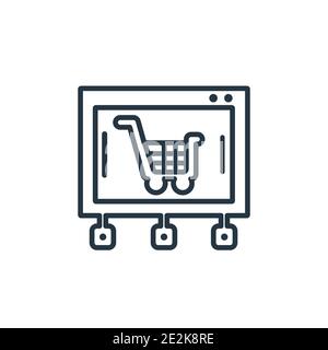 Ecommerce platform outline vector icon. Thin line black ecommerce platform icon, flat vector simple element illustration from editable general concept Stock Vector