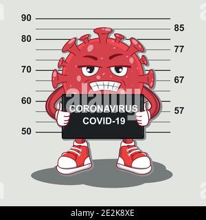 Coronavirus police criminal record. Stock Vector