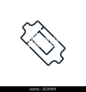 Gold ticket outline vector icon. Thin line black gold ticket icon, flat vector simple element illustration from editable entertainment concept isolate Stock Vector