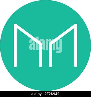 Popular cryptocurrency (altcoin)  icon vector illustration / Maker[MKR] Stock Vector