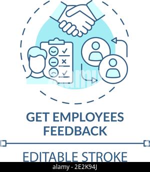 Getting employees feedback concept icon Stock Vector