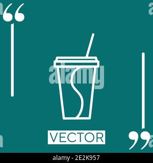 take away soda vector icon Linear icon. Editable stroke line Stock Vector