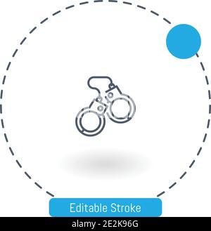 handcuffs vector icon editable stroke outline icons for web and mobile Stock Vector
