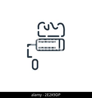 Painting work outline vector icon. Thin line black painting work icon, flat vector simple element illustration from editable general concept isolated Stock Vector