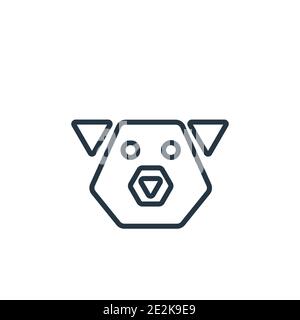 Polygonal dog outline vector icon. Thin line black polygonal dog icon, flat vector simple element illustration from editable geometry concept isolated Stock Vector