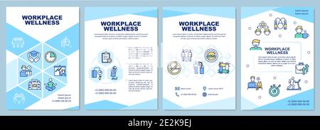 Workplace wellness brochure template Stock Vector