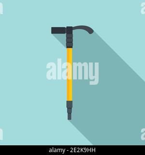 Industrial climber axe icon, flat style Stock Vector