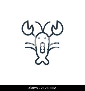 Lobster outline vector icon. Thin line black lobster icon, flat vector simple element illustration from editable restaurant concept isolated on white Stock Vector