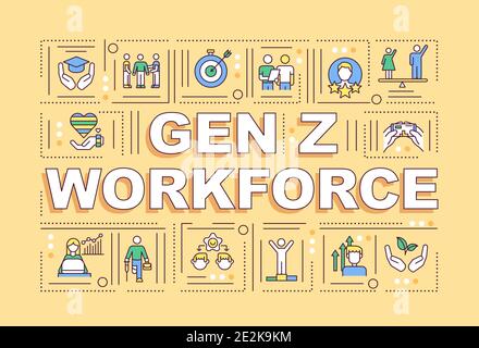 Gen z workforce concepts banner Stock Vector