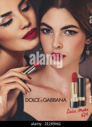 poster advertising Dolce & Gabbana fashion house in paper magazine from  2015 year, advertisement, creative Dolce & Gabbana advert from 2010s Stock  Photo - Alamy