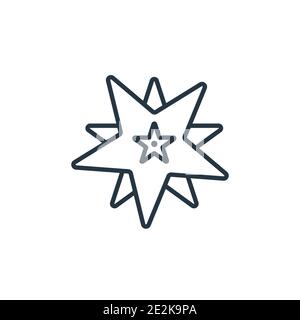 Polygonal multiple stars outline vector icon. Thin line black polygonal multiple stars icon, flat vector simple element illustration from editable geo Stock Vector