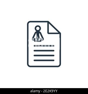Curriculum vitae outline vector icon. Thin line black curriculum vitae icon, flat vector simple element illustration from editable human resources con Stock Vector