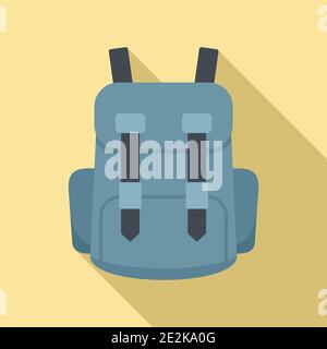 Industrial climber backpack icon, flat style Stock Vector