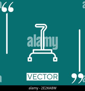 walking stick vector icon Linear icon. Editable stroke line Stock Vector